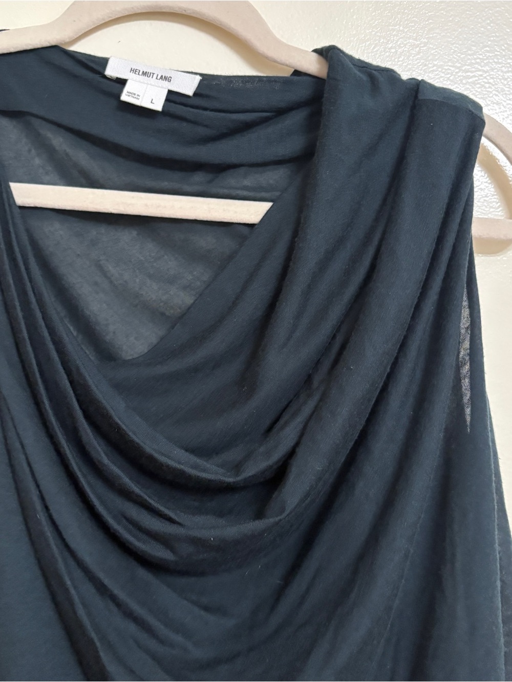 Helmut Lang Draped Lapis Blue Slack Jersey size L - Picture 2 of 3